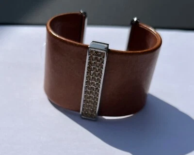 Bracelete de couro Swarovski - Imagem 1 de 4