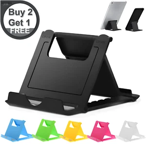 Adjustable Phone Holder Stand Folding Foldable Thin Cradle for Samsung iPhone - Picture 1 of 18