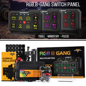 Kit de panel de interruptor de 8 velocidades AUXBEAM RA80 RGB luz LED caja de control de encendido y apagado para Jeep - Imagen 1 de 12