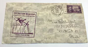 1947 USS Mount Olympus Operation Highjump Antarctic Expedition Cover Envelope - Picture 1 of 4