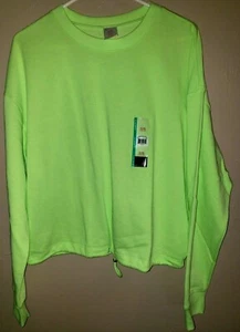 junior XL NEW NWT GREEN SHIRT TOP SWEATSHIRT size 15/17 long sleeve TIE BOTTOM - Picture 1 of 1