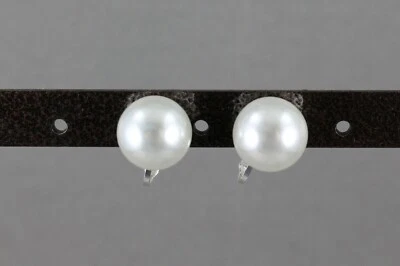 Pendientes de clip de perlas de imitación blancas pendientes de cuentas grandes clips pendientes ligeros Foto 1 de 4