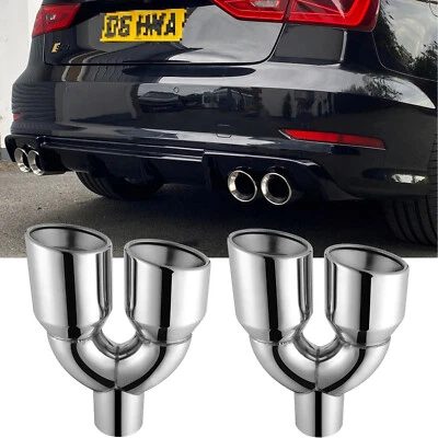 Para Audi A3 S3 A4 S4 A5 S5 2.5" a 3.5" Escape Puntas Cuádruples Doble Pared Inoxidable Foto 1 de 4