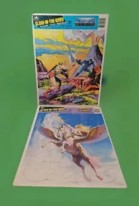 1984 Masters Of The Universe Golden Frame Tray Board Puzzles Set of 2 - Picture 1 of 8