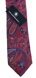 Corbata Hart Schaffner Marx Rosa Y Multicolor Estampado Paisley 100% Seda NUEVA - Imagen 1 de 5