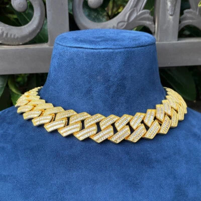 The Big Dog | Collar de cadena de hip hop de lujo con eslabones cubanos de diamante de 30 mm VVS de circonita cúbica Miami Foto 1 de 4