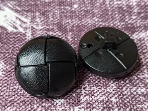 5x Botones Plástico - Como Cuero - Negro Brillante - 25mm - Imagen 1 de 2