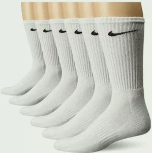NIKE Dri-Fit Everyday Training 6-Pack Crew Socks Large (8-12) White - Picture 1 of 1
