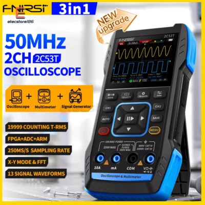 FNIRSI 2C53T 2C23T DSOTC4 Digital Oscilloscope Multimeter Signal Generator - Bild 1 von 4