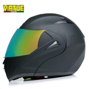DOT Flip Up Motorcycle Helmet Modular Racing Full Face Dual Lens Sport Helmet - Picture 1 of 49