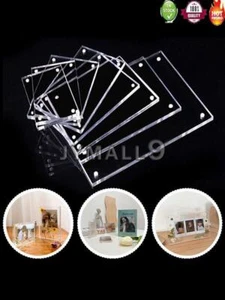 Acrylic Picture Frame Magnetic Photo Frame Free Standing Desktop Double Sided - Picture 1 of 18
