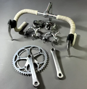 Shimano 600 Crankset Brakes Levers Derailleurs Pogliaghi PANTO 3TTT stem + bars - Picture 1 of 18