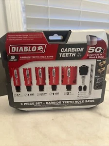 Diablo Tools 9Pc Carbide General Purpose Hole Saw Set New - Picture 1 of 8