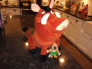 DISNEY LION KING PLUSH TOYS - PUMBA W/TIMON - LARGE WARTHOG APPROX 20" - Picture 1 of 8