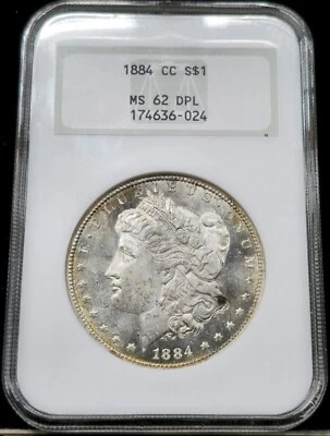 1884 CC Morgan Silver Dollar MS 62 DPL NGC Toned Old Holder - Image 1 of 4