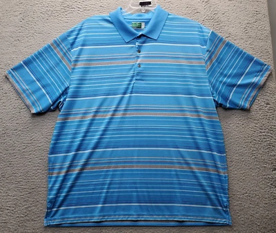 Camisa Polo Ben Hogan Para Hombres 3XL Multi Rayas Golf Rendimiento Manga Corta Cuello Foto 1 de 4