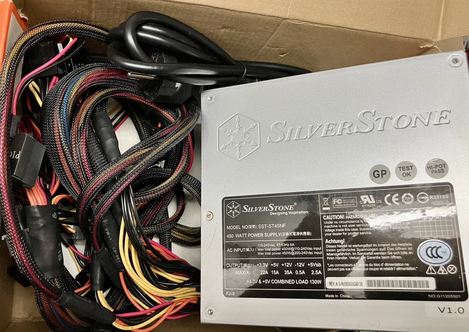 Netzteil ATX Silverstone SST-ST45NF Nightjar-Series 450 Watt Ohne Lüfter PASSIV - Bild 1 von 2