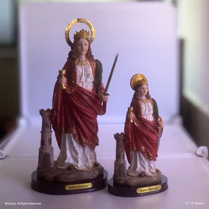 Saint Barbara Resin Statue - Catholic Figurine Sizes 8" & 12" Available - Picture 1 of 11