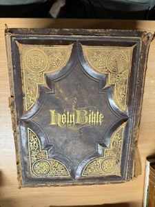 1871 HEAVY ANTIQUE ,MARTIN LUTHERS "DIE BIBLE" 5.1kg GERMAN TEXT BOOK (EV9) - Picture 1 of 16
