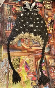 American Eagle Outfitters Women's Beanie Faux Fur Pom Pom Ear Flaps OSFA - Picture 1 of 3