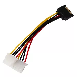 Dual IDE 4pin Port Connector to One SATA 15pin Power Cable Converter Wire Lead - Picture 1 of 5
