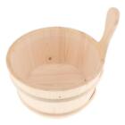 Sauna Wooden Bucket with Plastic Liner 4L Volume Smooth Surface White Pine