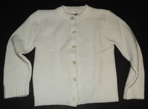 Vintage Sears Girls Sweater White Button Down Size 6x Made in USA 100% Acrylic - Picture 1 of 5