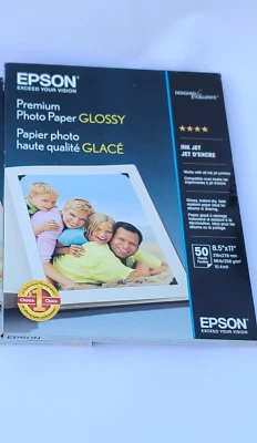 Epson Premium Photo Paper Glossy 50 Sheets 8.5" x 11" Ink Jet S041667 NEW/SEALED - Image 1 of 4