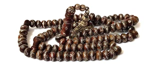 Antiguo Rosario Madera Coca-Cola 99 Cuentas 35 gramos Hecho a Mano - Imagen 1 de 7