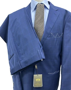 Traje Hombre Príncipe de Gales Azul Fresco Lana Tasmania T 46 48 50 52 54 56 58 - Imagen 1 de 12