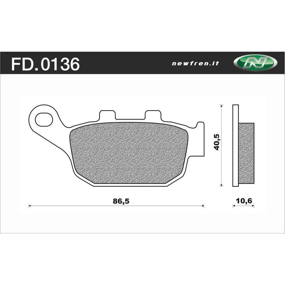 Newfren Rear Brake Pads for Yamaha FZ6R 2010-2017 >Tour Organic - Image 1 of 1