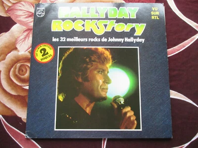 JOHNNY HALLYDAY ROCKSTORY 1970s FRENCH ISSUE PHILIPS RECORDS DOUBLE VINLY 2LP - Image 1 of 4