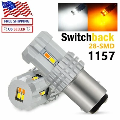 JDM ASTAR 1157 Dual Color 3020 SMD White Amber LED Switchback Turn Signal Lights - Image 1 of 4