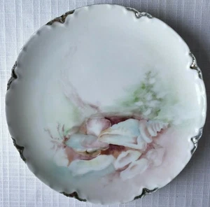 8" Antique Haviland Limoges Hand Painted Seashell Plate - Picture 1 of 3