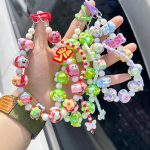 Anti Loss Strap Hand Drawn Bead String Mobile Phone Chains Car Keychains Pendant - Zdjęcie 1 z 21