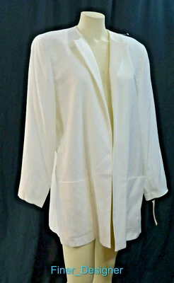 Jaqueta Doncaster casaco longo blazer aberto claro espanador feminina 14 linho viscose nova com etiquetas - Imagem 1 de 4