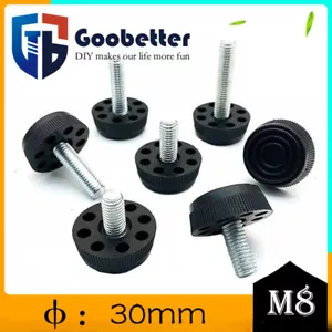 M8 Shelf Feet Stand Feet Adjustable Feet Easy-grip Thread Eight Holes Dia:30mm - Picture 1 of 15