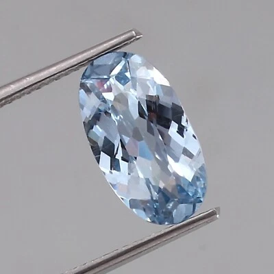 AAA 15x7.50 MM Natural Sky Blue Brazilian Aquamarine Loose Oval Cut Gemstone - Image 1 of 4