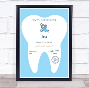 Recibo de hada de dientes azules certificado personalizado impresión de premio - Imagen 1 de 1