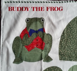 Cranston Frog Fabric Panel BUDDY THE FROG Cut & Sew Finished Size 12" Cotton