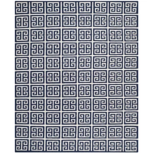 SAFAVIEH Dhurries DHU626D Handwoven Navy / Ivory Rug - Picture 1 of 23
