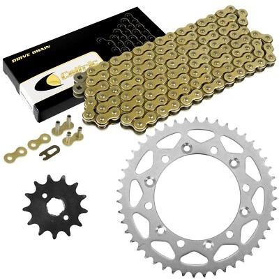 Kit de cadena de transmisión con piñones delanteros traseros para Honda XR200R 1986-2002 dorado Foto 1 de 4