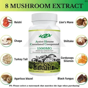 1500mg natural mushroom extract supplement - Picture 1 of 7