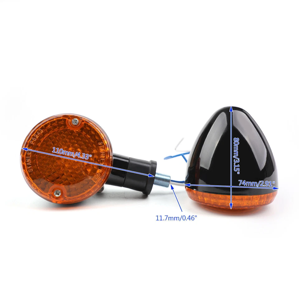 Turn Signal Bullet Lights Motorcycle For Kawasaki Vulcan 900 Yamaha V Star H0 H0 Foto 1 de 4