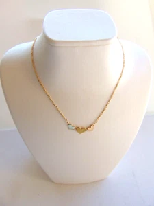 DAMEN HALSKETTE 18 KT GOLD GEWICHT g.2,70 HERZEN GLÄNZEND SPIEGEL - Bild 1 von 3