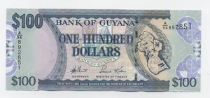 Guyana 100 Dollars ND 1999 Pick 36.a UNC Uncirculated Banknote - Picture 1 of 2