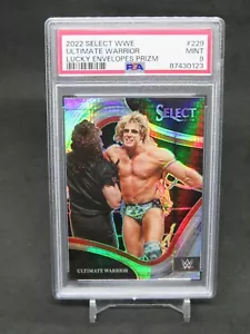 2022 PANINI SELECT WWE ULTIMATE WARRIOR LUCKY ENVELOPES PRIZM /8 PSA 9 JH12 - Picture 1 of 2