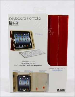 iSound New Genuine Leather iPad and/or iPad Keyboard Portfolio Free Shipping Red - Image 1 of 4