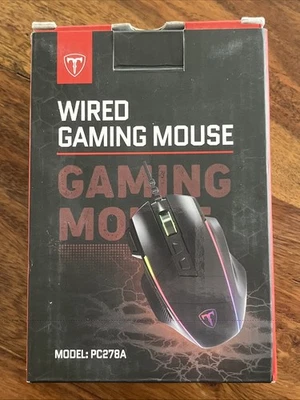 Pictek PC278A Wired Gaming Mouse 8000DPI 8 Buttons RGB Ergonomic Right-Handed - Image 1 of 3