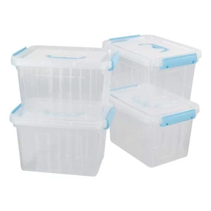 Hespama Contenitore 6 Quart, Scatola/Contenitore di Chiusura in Plastica con Coperchio, 4 Confezioni - Foto 1 di 7